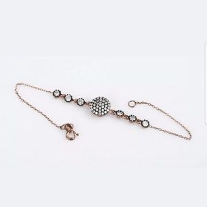 Solar circles white topaz 7" bracelet